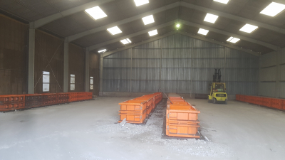 fabrication blocs lego beton remplissage atelier 48moules