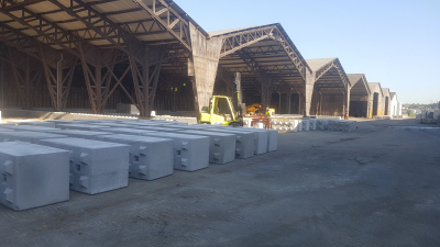fabrication blocs lego beton stockage avant montage